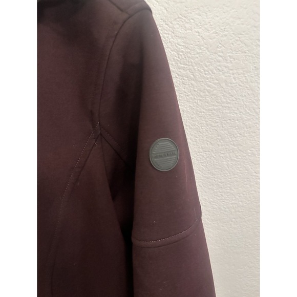 ANDREW MARC Womens M Jacket Detach Hood Full‎ Zip Burgundy Soft Shell Coat XL - Picture 5 of 9